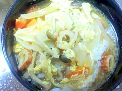 フライパンで作る、簡単、玉子丼